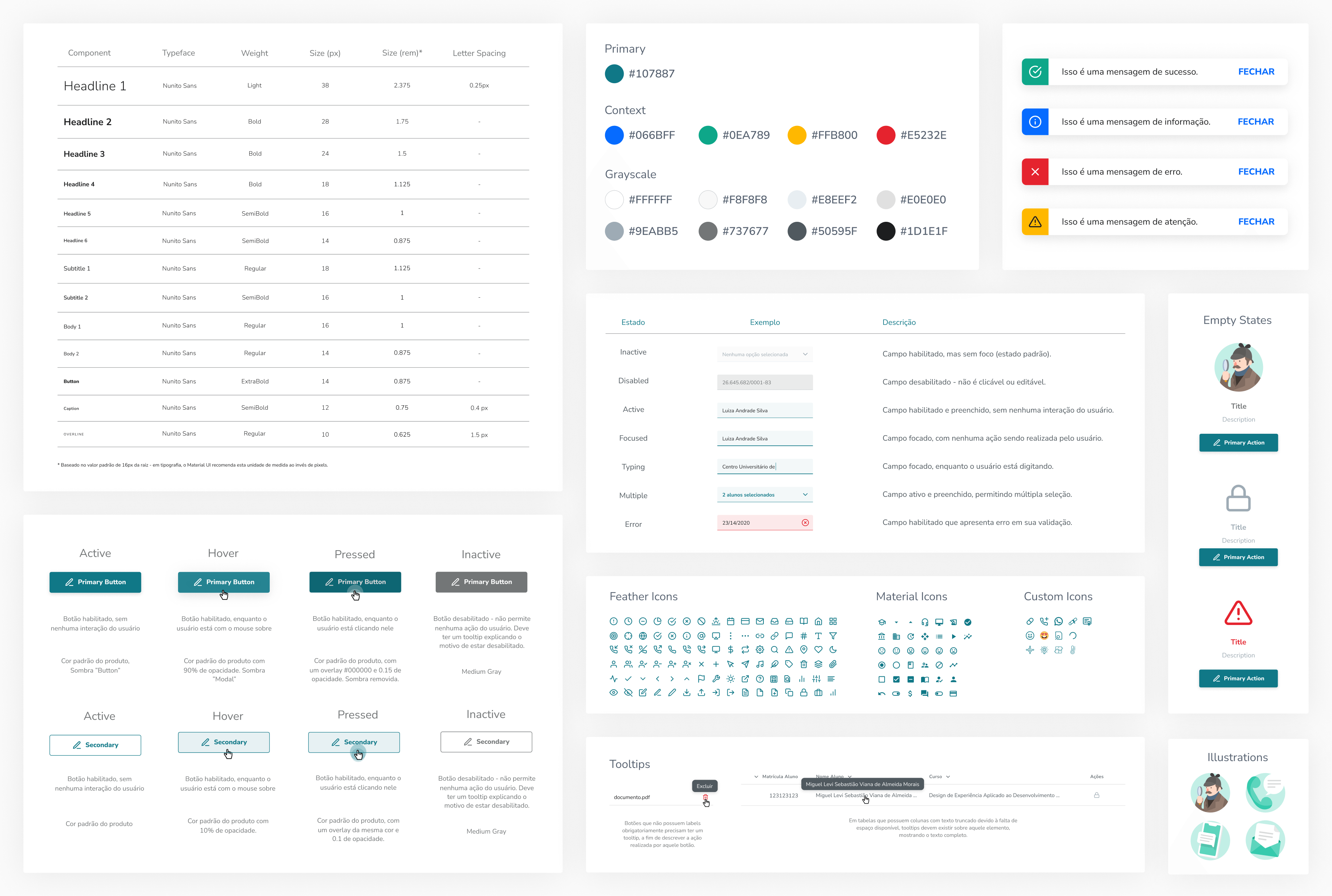 A comprehensive mockup overview of Ânima's design system, highlighting a visually cohesive and user-centric interface.