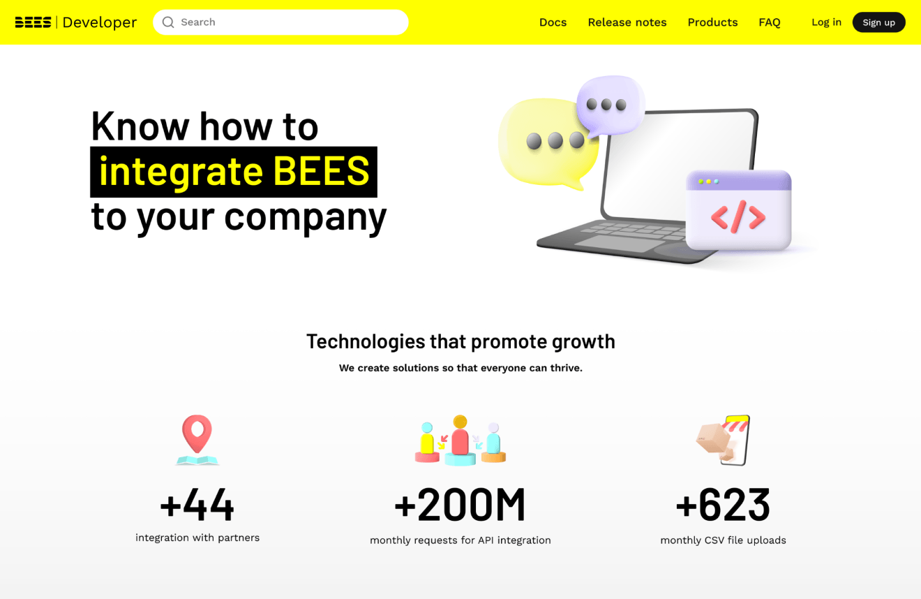 An overview of AB InBev's developer initial page, which mainly displays reasons for using the web portal as a marketing strategy.